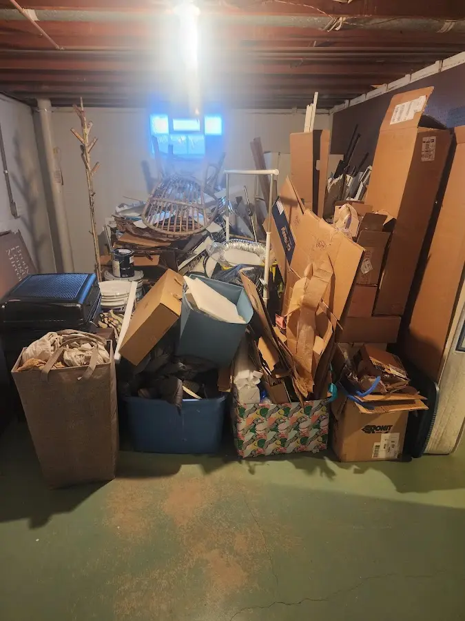 Roll-off dumpster container at job site for 4 Yard Dumpster Rental in Zionsville